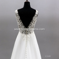 Sexy Backless Sweetheart Lace Flower Sleeveless Wedding Dress Bridal Gown Chapel Train